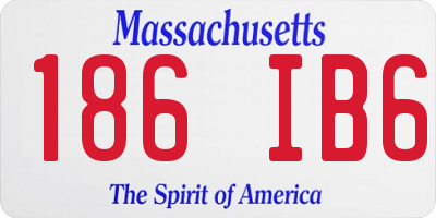 MA license plate 186IB6