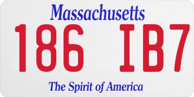 MA license plate 186IB7