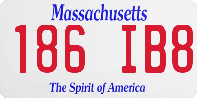 MA license plate 186IB8
