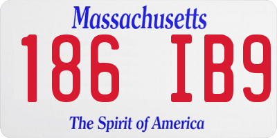 MA license plate 186IB9