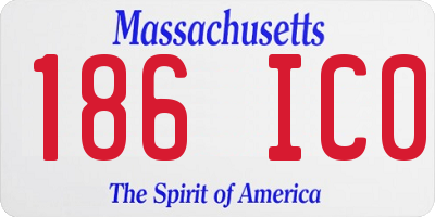 MA license plate 186IC0