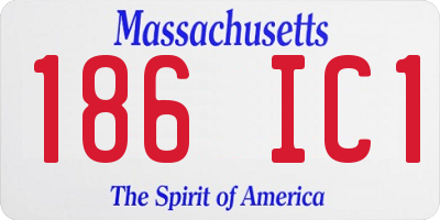 MA license plate 186IC1