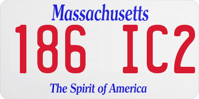 MA license plate 186IC2
