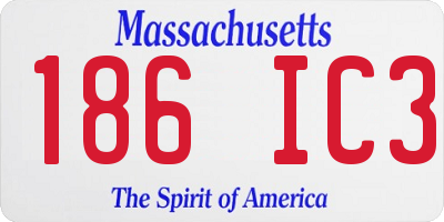 MA license plate 186IC3
