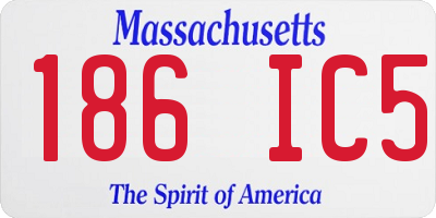 MA license plate 186IC5