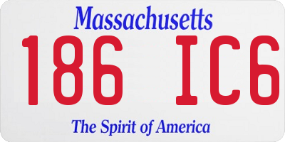 MA license plate 186IC6