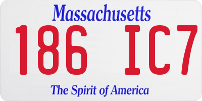 MA license plate 186IC7