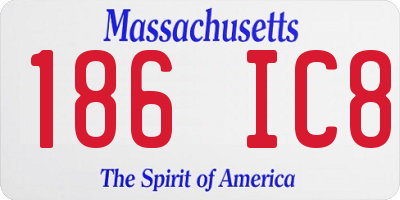 MA license plate 186IC8