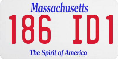 MA license plate 186ID1