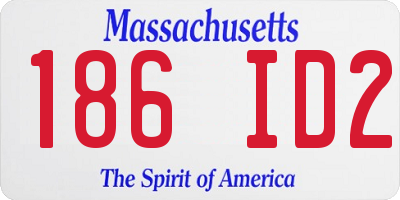 MA license plate 186ID2