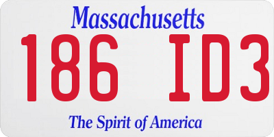 MA license plate 186ID3