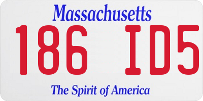 MA license plate 186ID5