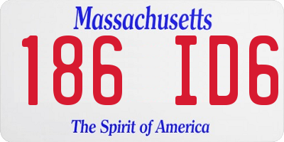MA license plate 186ID6