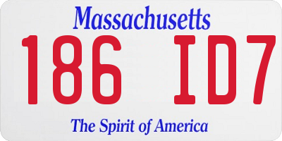 MA license plate 186ID7