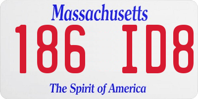 MA license plate 186ID8