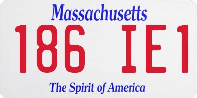 MA license plate 186IE1