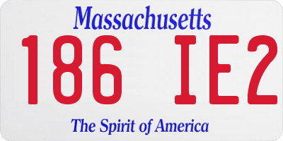 MA license plate 186IE2