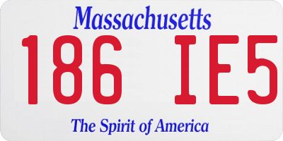 MA license plate 186IE5