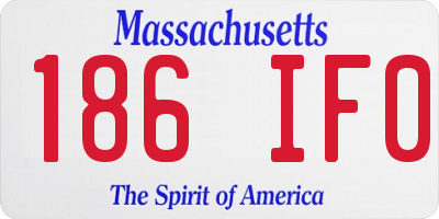 MA license plate 186IF0