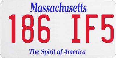 MA license plate 186IF5