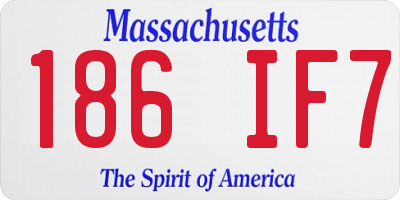 MA license plate 186IF7