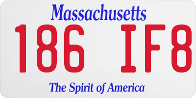 MA license plate 186IF8