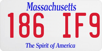 MA license plate 186IF9