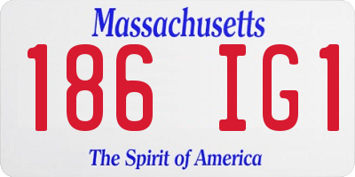 MA license plate 186IG1