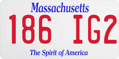 MA license plate 186IG2