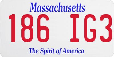 MA license plate 186IG3