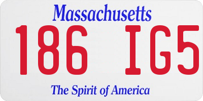 MA license plate 186IG5