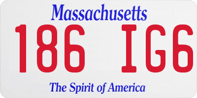 MA license plate 186IG6