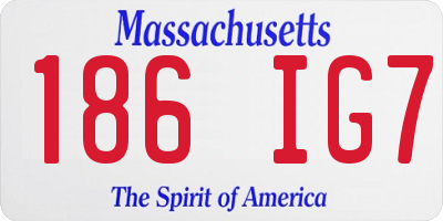 MA license plate 186IG7