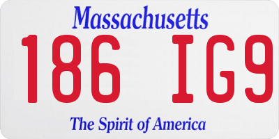 MA license plate 186IG9