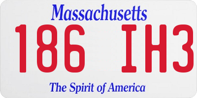 MA license plate 186IH3