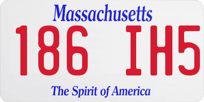 MA license plate 186IH5