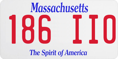 MA license plate 186II0
