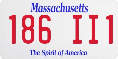 MA license plate 186II1