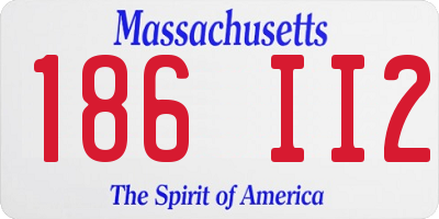 MA license plate 186II2