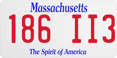 MA license plate 186II3