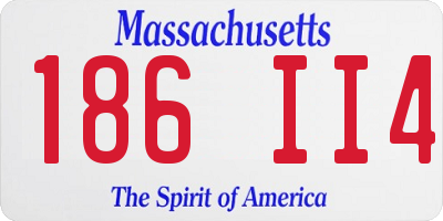 MA license plate 186II4