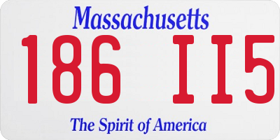 MA license plate 186II5