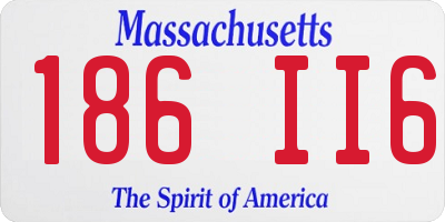 MA license plate 186II6