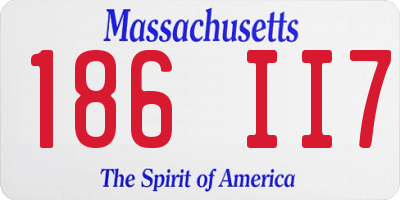 MA license plate 186II7