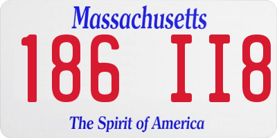 MA license plate 186II8