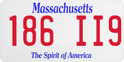 MA license plate 186II9