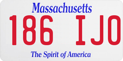 MA license plate 186IJ0