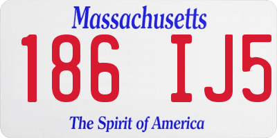 MA license plate 186IJ5