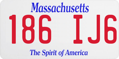 MA license plate 186IJ6