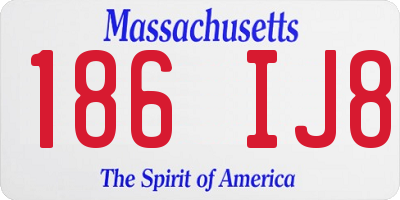 MA license plate 186IJ8